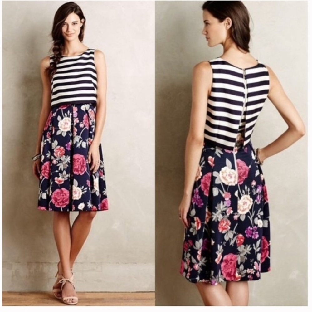 Anthro Moulinette Soeurs Split Print Dress 12